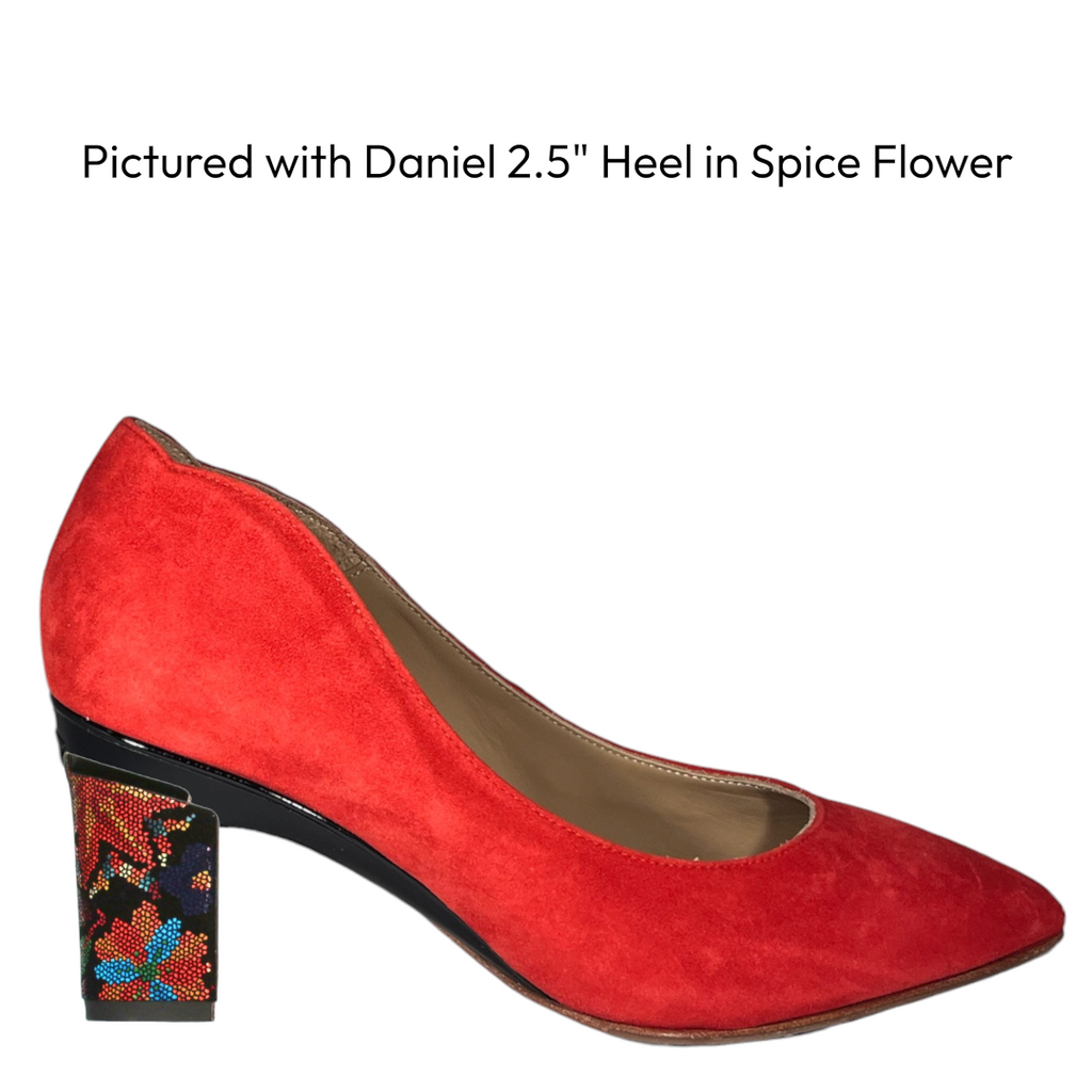 TANYA HEATH Paris Classic Pointy Pump Brick Red with