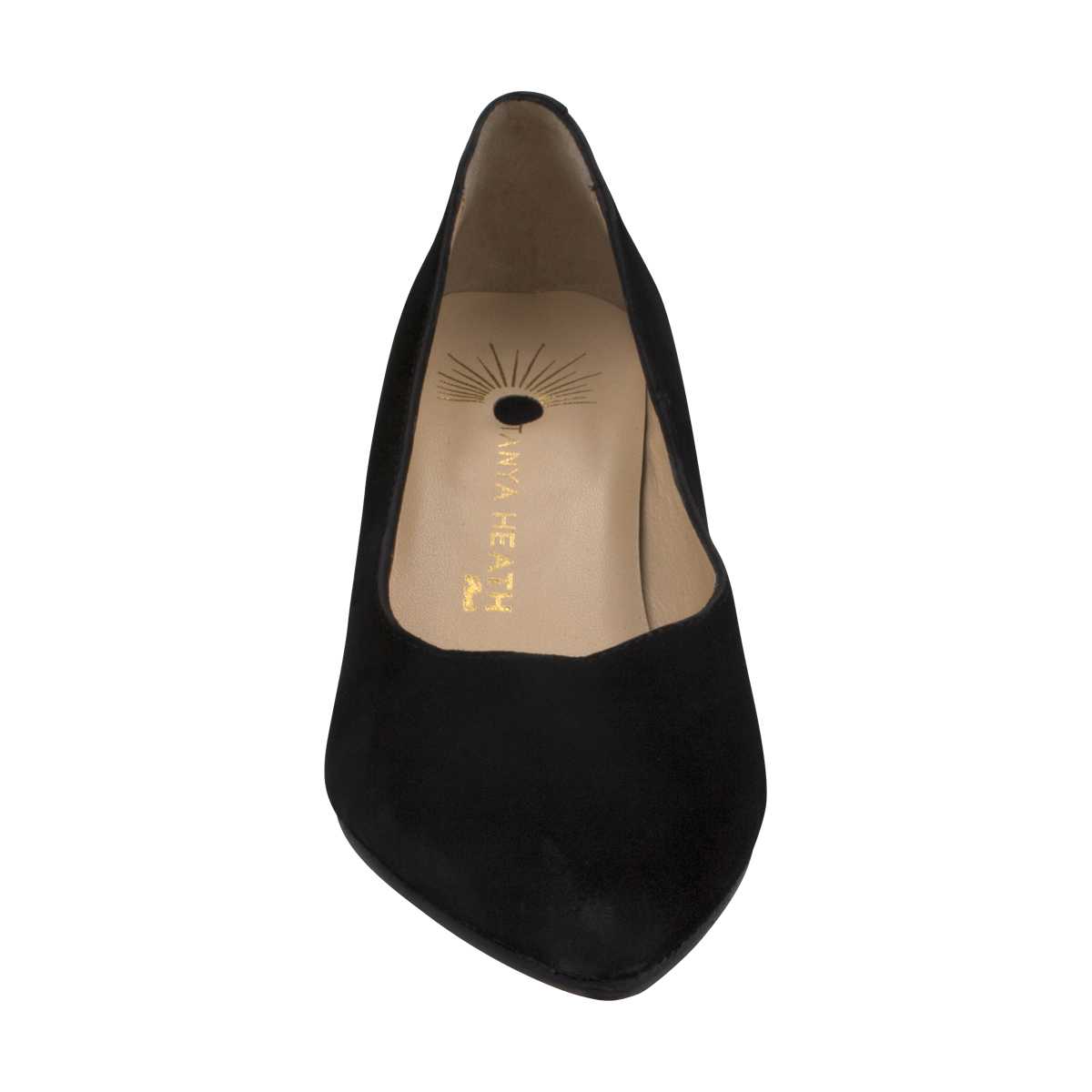 Adriana Black Suede Pump with Interchangeable Heels – TanyaHeathUS