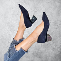 Valerie Blue Nubuck Pump