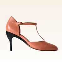 Marla Toffee T-Strap Pump & Removeable Heels