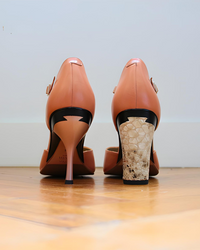Marla Toffee T-Strap Pump & Removeable Heels