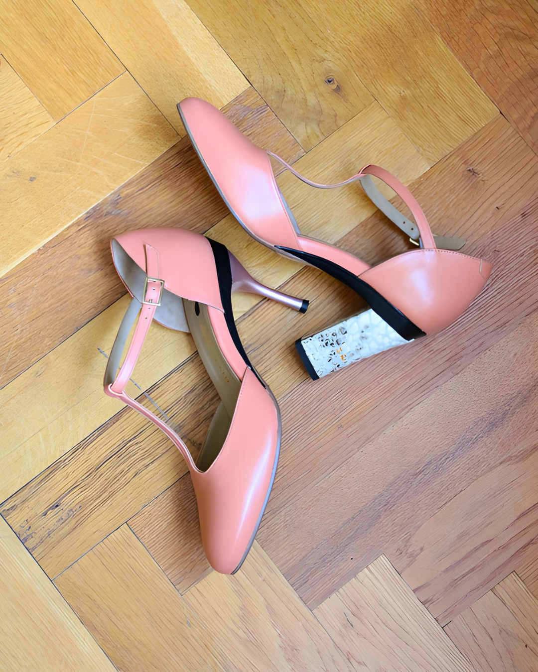 Marla Toffee T-Strap Pump & Removeable Heels