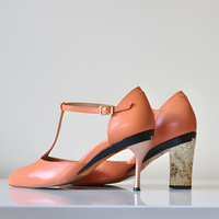 Marla Toffee T-Strap Pump & Removeable Heels