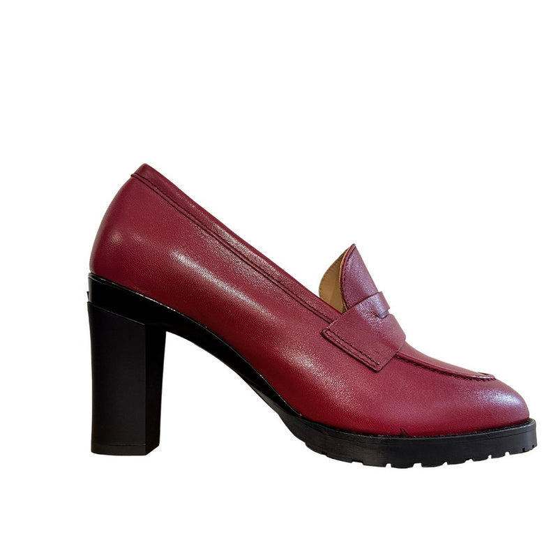 tanya heath emma loafer in red with interchangeable heels