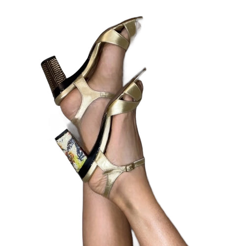 christelle metallic sandal with interchangeable heels event sandal