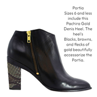 Portia Black Side Zip Ankle Booty with Heels