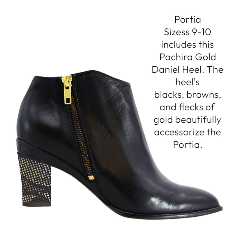 Portia Black Side Zip Ankle Booty with Heels