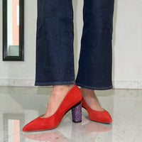 Valerie Poppy Red & Interchangeable Heels
