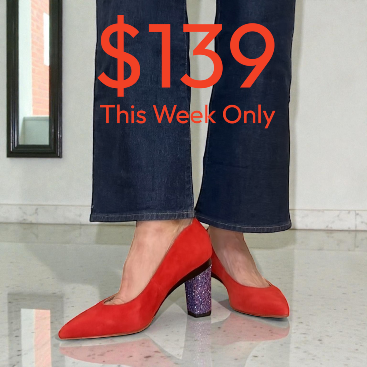 Valerie Poppy Red & Interchangeable Heels
