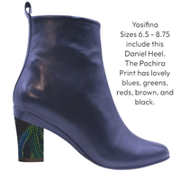 Yasifina Black Ankle Boot with Interchangeable Heel
