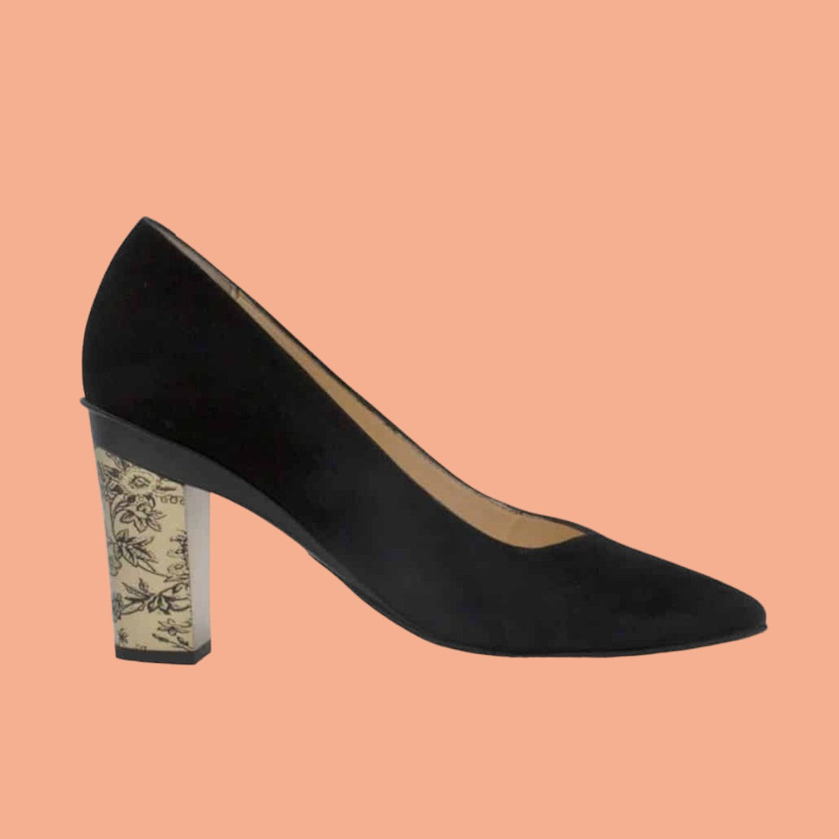 Adriana Black Suede Pump with Interchangeable Heels – TanyaHeathUS