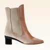 Beatrix Almond Nubuck Boot with Interchangeable Heels for Customizable Style