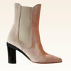Beatrix Almond Nubuck Boot with Interchangeable Heels for Customizable Style
