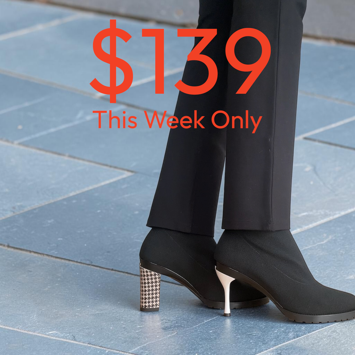 Wendie Italian Stretch Fabric & Interchangeable Heels