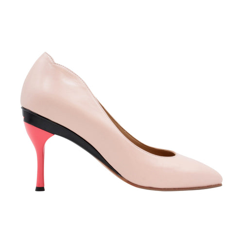Tanya Heath Paris pale pink pump with interchangeable heels