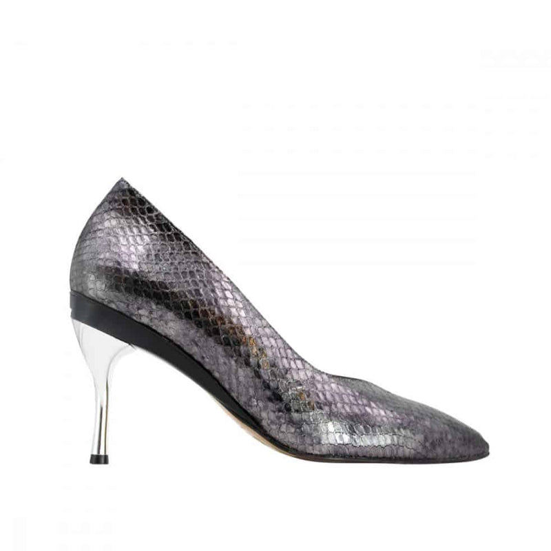 tanya heath paris silver pump with interchangeable heels
